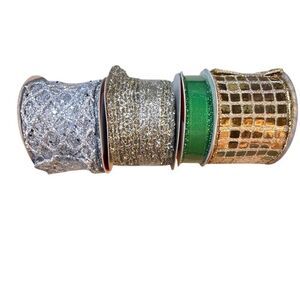 Celebrate It Metallic Wired Assorted Ribbon Spool Lot of 4 NWT